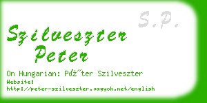 szilveszter peter business card